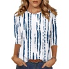Zeagoo Women’s Casual 3/4 Sleeve T-Shirts Round Neck Tunic Tops Work Blouse | Basic tees, 3/4 length sleeve shirts, Business casual outfits, Boho tops, 2026 fall fashion clothes, Ladies blouses(White Blue-zr229)