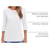 Zeagoo Women’s Casual 3/4 Sleeve T-Shirts Round Neck Tunic Tops Work Blouse | Basic tees, 3/4 length sleeve shirts, Business casual outfits, Boho tops, 2026 fall fashion clothes, Ladies blouses(White)