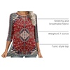 Zeagoo Women’s Casual 3/4 Sleeve T-Shirts Round Neck Tunic Tops Work Blouse | Basic tees, 3/4 length sleeve shirts, Business casual outfits, Boho tops, 2026 fall fashion clothes, Ladies blouses(Red Bohemia-mz870)