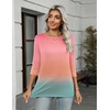 Zeagoo Women’s Casual 3/4 Sleeve T-Shirts Round Neck Tunic Tops Work Blouse | Basic tees, 3/4 length sleeve shirts, Business casual outfits, Boho tops, 2026 fall fashion clothes, Ladies blouses(Rainbow-jb218)