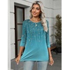 Zeagoo Women’s Casual 3/4 Sleeve T-Shirts Round Neck Tunic Tops Work Blouse | Basic tees, 3/4 length sleeve shirts, Business casual outfits, Boho tops, 2026 fall fashion clothes, Ladies blouses(Xh363)