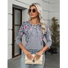 Zeagoo Women’s Casual 3/4 Sleeve T-Shirts Round Neck Tunic Tops Work Blouse | Basic tees, 3/4 length sleeve shirts, Business casual outfits, Boho tops, 2026 fall fashion clothes, Ladies blouses(Grey Flower)