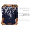 Zeagoo Women’s Casual 3/4 Sleeve T-Shirts Round Neck Tunic Tops Work Blouse | Basic tees, 3/4 length sleeve shirts, Business casual outfits, Boho tops, 2026 fall fashion clothes, Ladies blouses(Blue Flower-sf103)
