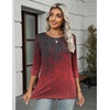 Zeagoo Women’s Casual 3/4 Sleeve T-Shirts Round Neck Tunic Tops Work Blouse | Basic tees, 3/4 length sleeve shirts, Business casual outfits, Boho tops, 2026 fall fashion clothes, Ladies blouses(Black Red-mz838)
