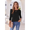 Zeagoo Women’s Casual 3/4 Sleeve T-Shirts Round Neck Tunic Tops Work Blouse | Basic tees, 3/4 length sleeve shirts, Business casual outfits, Boho tops, 2026 fall fashion clothes, Ladies blouses(Black)