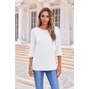 Zeagoo Women’s Casual 3/4 Sleeve T-Shirts Round Neck Tunic Tops Work Blouse | Basic tees, 3/4 length sleeve shirts, Business casual outfits, Boho tops, 2026 fall fashion clothes, Ladies blouses(White)