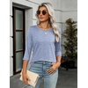 Zeagoo Women’s Casual 3/4 Sleeve T-Shirts Round Neck Tunic Tops Work Blouse | Basic tees, 3/4 length sleeve shirts, Business casual outfits, Boho tops, 2026 fall fashion clothes, Ladies blouses(Stripes Blue-tz273)
