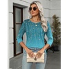 Zeagoo Women’s Casual 3/4 Sleeve T-Shirts Round Neck Tunic Tops Work Blouse | Basic tees, 3/4 length sleeve shirts, Business casual outfits, Boho tops, 2026 fall fashion clothes, Ladies blouses(Xh363)