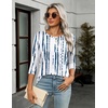 Zeagoo Women’s Casual 3/4 Sleeve T-Shirts Round Neck Tunic Tops Work Blouse | Basic tees, 3/4 length sleeve shirts, Business casual outfits, Boho tops, 2026 fall fashion clothes, Ladies blouses(White Blue-zr229)