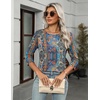 Zeagoo Women’s Casual 3/4 Sleeve T-Shirts Round Neck Tunic Tops Work Blouse | Basic tees, 3/4 length sleeve shirts, Business casual outfits, Boho tops, 2026 fall fashion clothes, Ladies blouses(Bohemia-mz779)