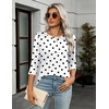 Zeagoo Women’s Casual 3/4 Sleeve T-Shirts Round Neck Tunic Tops Work Blouse | Basic tees, 3/4 length sleeve shirts, Business casual outfits, Boho tops, 2026 fall fashion clothes, Ladies blouses(Polka Dots-jh592)