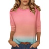 Zeagoo Women’s Casual 3/4 Sleeve T-Shirts Round Neck Tunic Tops Work Blouse | Basic tees, 3/4 length sleeve shirts, Business casual outfits, Boho tops, 2026 fall fashion clothes, Ladies blouses(Rainbow-jb218)