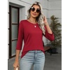 Zeagoo Women’s Casual 3/4 Sleeve T-Shirts Round Neck Tunic Tops Work Blouse | Basic tees, 3/4 length sleeve shirts, Business casual outfits, Boho tops, 2026 fall fashion clothes, Ladies blouses(Red)
