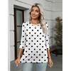 Zeagoo Women’s Casual 3/4 Sleeve T-Shirts Round Neck Tunic Tops Work Blouse | Basic tees, 3/4 length sleeve shirts, Business casual outfits, Boho tops, 2026 fall fashion clothes, Ladies blouses(Polka Dots-jh592)