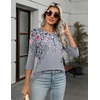 Zeagoo Women’s Casual 3/4 Sleeve T-Shirts Round Neck Tunic Tops Work Blouse | Basic tees, 3/4 length sleeve shirts, Business casual outfits, Boho tops, 2026 fall fashion clothes, Ladies blouses(Grey Flower)