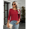 Zeagoo Women’s Casual 3/4 Sleeve T-Shirts Round Neck Tunic Tops Work Blouse | Basic tees, 3/4 length sleeve shirts, Business casual outfits, Boho tops, 2026 fall fashion clothes, Ladies blouses(Red)