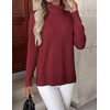 Zeagoo Women’s Turtleneck Sweater Long Sleeve Casual Knit Pullover Top 2026 | Side Spilt Hem, Soft Chunky Jumper Top, Ribbed Cuff Hem, Fall Fashion Outfits, Basic Winter Clothing for Dressy Office Work(Deep Red)