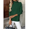 Zeagoo Women’s Turtleneck Sweater Long Sleeve Casual Knit Pullover Top 2026 | Side Spilt Hem, Soft Chunky Jumper Top, Ribbed Cuff Hem, Fall Fashion Outfits, Basic Winter Clothing for Dressy Office Work(Green)