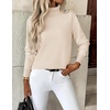Zeagoo Women’s Turtleneck Sweater Long Sleeve Casual Knit Pullover Top 2026 | Side Spilt Hem, Soft Chunky Jumper Top, Ribbed Cuff Hem, Fall Fashion Outfits, Basic Winter Clothing for Dressy Office Work(Beige)
