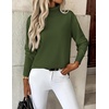 Zeagoo Women’s Turtleneck Sweater Long Sleeve Casual Knit Pullover Top 2026 | Side Spilt Hem, Soft Chunky Jumper Top, Ribbed Cuff Hem, Fall Fashion Outfits, Basic Winter Clothing for Dressy Office Work(Army Green)