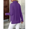 Zeagoo Women’s Turtleneck Sweater Long Sleeve Casual Knit Pullover Top 2026 | Side Spilt Hem, Soft Chunky Jumper Top, Ribbed Cuff Hem, Fall Fashion Outfits, Basic Winter Clothing for Dressy Office Work(Dark Purple)