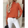 Zeagoo Women’s Turtleneck Sweater Long Sleeve Casual Knit Pullover Top 2026 | Side Spilt Hem, Soft Chunky Jumper Top, Ribbed Cuff Hem, Fall Fashion Outfits, Basic Winter Clothing for Dressy Office Work(Orange)