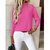 Zeagoo Women’s Turtleneck Sweater Long Sleeve Casual Knit Pullover Top 2026 | Side Spilt Hem, Soft Chunky Jumper Top, Ribbed Cuff Hem, Fall Fashion Outfits, Basic Winter Clothing for Dressy Office Work(Hot Pink)