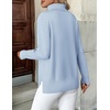 Zeagoo Women’s Turtleneck Sweater Long Sleeve Casual Knit Pullover Top 2026 | Side Spilt Hem, Soft Chunky Jumper Top, Ribbed Cuff Hem, Fall Fashion Outfits, Basic Winter Clothing for Dressy Office Work(Blue)