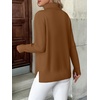 Zeagoo Women’s Turtleneck Sweater Long Sleeve Casual Knit Pullover Top 2026 | Side Spilt Hem, Soft Chunky Jumper Top, Ribbed Cuff Hem, Fall Fashion Outfits, Basic Winter Clothing for Dressy Office Work(Light Brown)