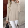 Zeagoo Women’s Turtleneck Sweater Long Sleeve Casual Knit Pullover Top 2026 | Side Spilt Hem, Soft Chunky Jumper Top, Ribbed Cuff Hem, Fall Fashion Outfits, Basic Winter Clothing for Dressy Office Work(Apricot)
