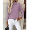 Zeagoo Women’s Turtleneck Sweater Long Sleeve Casual Knit Pullover Top 2026 | Side Spilt Hem, Soft Chunky Jumper Top, Ribbed Cuff Hem, Fall Fashion Outfits, Basic Winter Clothing for Dressy Office Work(Purple)