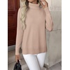 Zeagoo Women’s Turtleneck Sweater Long Sleeve Casual Knit Pullover Top 2026 | Side Spilt Hem, Soft Chunky Jumper Top, Ribbed Cuff Hem, Fall Fashion Outfits, Basic Winter Clothing for Dressy Office Work(Khaki)