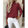 Zeagoo Women’s Turtleneck Sweater Long Sleeve Casual Knit Pullover Top 2026 | Side Spilt Hem, Soft Chunky Jumper Top, Ribbed Cuff Hem, Fall Fashion Outfits, Basic Winter Clothing for Dressy Office Work(Deep Red)