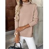 Zeagoo Women’s Turtleneck Sweater Long Sleeve Casual Knit Pullover Top 2026 | Side Spilt Hem, Soft Chunky Jumper Top, Ribbed Cuff Hem, Fall Fashion Outfits, Basic Winter Clothing for Dressy Office Work(Khaki)