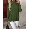 Zeagoo Women’s Turtleneck Sweater Long Sleeve Casual Knit Pullover Top 2026 | Side Spilt Hem, Soft Chunky Jumper Top, Ribbed Cuff Hem, Fall Fashion Outfits, Basic Winter Clothing for Dressy Office Work(Army Green)