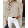 Zeagoo Women’s Turtleneck Sweater Long Sleeve Casual Knit Pullover Top 2026 | Side Spilt Hem, Soft Chunky Jumper Top, Ribbed Cuff Hem, Fall Fashion Outfits, Basic Winter Clothing for Dressy Office Work(Apricot)