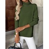 Zeagoo Women’s Turtleneck Sweater Long Sleeve Casual Knit Pullover Top 2026 | Side Spilt Hem, Soft Chunky Jumper Top, Ribbed Cuff Hem, Fall Fashion Outfits, Basic Winter Clothing for Dressy Office Work(Army Green)