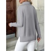 Zeagoo Women’s Turtleneck Sweater Long Sleeve Casual Knit Pullover Top 2026 | Side Spilt Hem, Soft Chunky Jumper Top, Ribbed Cuff Hem, Fall Fashion Outfits, Basic Winter Clothing for Dressy Office Work(Light Grey)