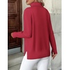 Zeagoo Women’s Turtleneck Sweater Long Sleeve Casual Knit Pullover Top 2026 | Side Spilt Hem, Soft Chunky Jumper Top, Ribbed Cuff Hem, Fall Fashion Outfits, Basic Winter Clothing for Dressy Office Work(Red)