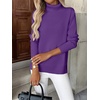 Zeagoo Women’s Turtleneck Sweater Long Sleeve Casual Knit Pullover Top 2026 | Side Spilt Hem, Soft Chunky Jumper Top, Ribbed Cuff Hem, Fall Fashion Outfits, Basic Winter Clothing for Dressy Office Work(Dark Purple)