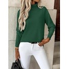 Zeagoo Women’s Turtleneck Sweater Long Sleeve Casual Knit Pullover Top 2026 | Side Spilt Hem, Soft Chunky Jumper Top, Ribbed Cuff Hem, Fall Fashion Outfits, Basic Winter Clothing for Dressy Office Work(Green)