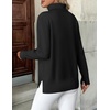 Zeagoo Women’s Turtleneck Sweater Long Sleeve Casual Knit Pullover Top 2026 | Side Spilt Hem, Soft Chunky Jumper Top, Ribbed Cuff Hem, Fall Fashion Outfits, Basic Winter Clothing for Dressy Office Work(Black)