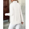 Zeagoo Women’s Turtleneck Sweater Long Sleeve Casual Knit Pullover Top 2026 | Side Spilt Hem, Soft Chunky Jumper Top, Ribbed Cuff Hem, Fall Fashion Outfits, Basic Winter Clothing for Dressy Office Work(White)