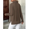Zeagoo Women’s Turtleneck Sweater Long Sleeve Casual Knit Pullover Top 2026 | Side Spilt Hem, Soft Chunky Jumper Top, Ribbed Cuff Hem, Fall Fashion Outfits, Basic Winter Clothing for Dressy Office Work(Brown)