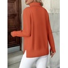 Zeagoo Women’s Turtleneck Sweater Long Sleeve Casual Knit Pullover Top 2026 | Side Spilt Hem, Soft Chunky Jumper Top, Ribbed Cuff Hem, Fall Fashion Outfits, Basic Winter Clothing for Dressy Office Work(Orange)