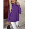 Zeagoo Women’s Turtleneck Sweater Long Sleeve Casual Knit Pullover Top 2026 | Side Spilt Hem, Soft Chunky Jumper Top, Ribbed Cuff Hem, Fall Fashion Outfits, Basic Winter Clothing for Dressy Office Work(Dark Purple)