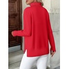 Zeagoo Women’s Turtleneck Sweater Long Sleeve Casual Knit Pullover Top 2026 | Side Spilt Hem, Soft Chunky Jumper Top, Ribbed Cuff Hem, Fall Fashion Outfits, Basic Winter Clothing for Dressy Office Work(Xmas Red)