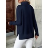 Zeagoo Women’s Turtleneck Sweater Long Sleeve Casual Knit Pullover Top 2026 | Side Spilt Hem, Soft Chunky Jumper Top, Ribbed Cuff Hem, Fall Fashion Outfits, Basic Winter Clothing for Dressy Office Work(Navy Blue)