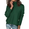 Zeagoo Women’s Turtleneck Sweater Long Sleeve Casual Knit Pullover Top 2026 | Side Spilt Hem, Soft Chunky Jumper Top, Ribbed Cuff Hem, Fall Fashion Outfits, Basic Winter Clothing for Dressy Office Work(Green)