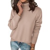 Zeagoo Women’s Turtleneck Sweater Long Sleeve Casual Knit Pullover Top 2026 | Side Spilt Hem, Soft Chunky Jumper Top, Ribbed Cuff Hem, Fall Fashion Outfits, Basic Winter Clothing for Dressy Office Work(Khaki)